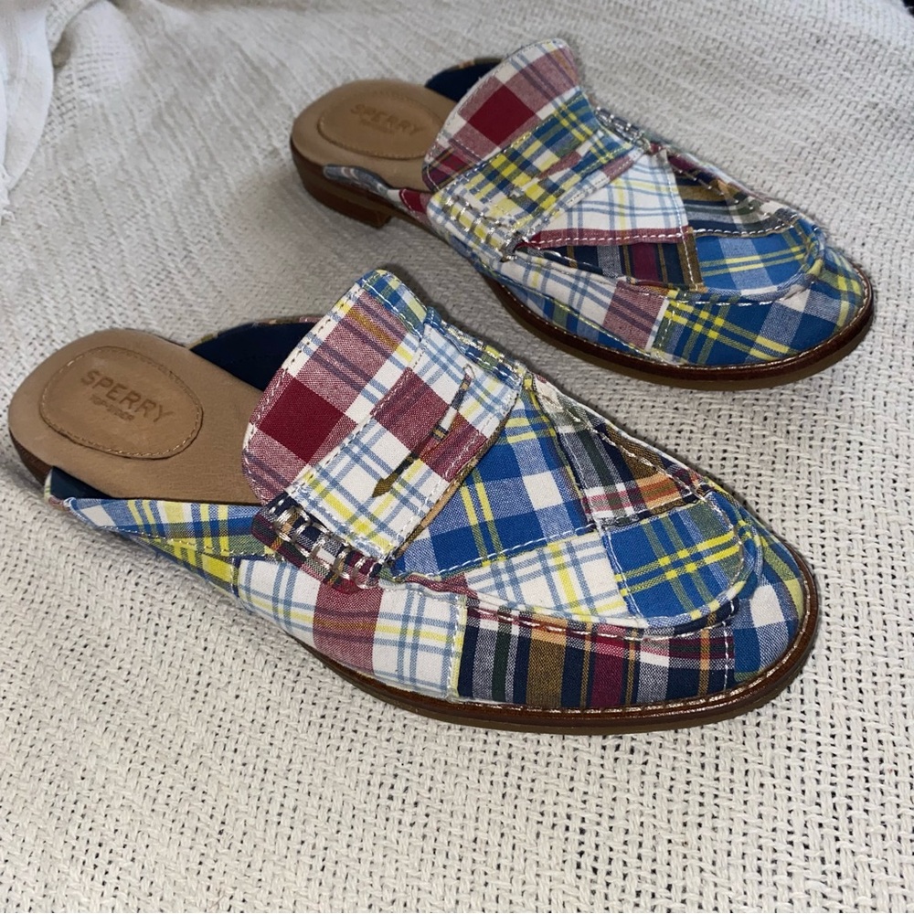 Sperry Multicolor Plaid Mules